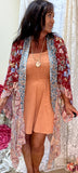 Precious Paisley Kimono in Berry S-2X