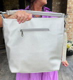 Over the Top Rhinestone Bling Handbag in Silver Restock