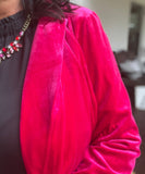 Velvet Crush Blazer in Hot Pink S L XL