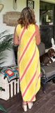 Summer Watercolor Dress in Lemon S XL