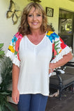 Flora Blouse in Ivory