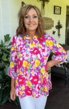 Neon Blossoms Blouse S-3X