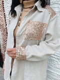 All Things Bling Jacket in Sand Rose Gold
