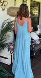 Tiered Ruffle Dress in Candy Blue