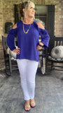 So Glamorous Blouse in Cobalt Blue S XL
