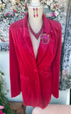 Velvet Crush Blazer in Hot Pink S L XL