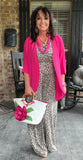 Everyday Kimono in Hot Pink L XL