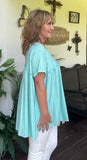 Textured Babydoll Top in Mint
