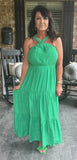 Everyday is a Vacation Dress in Kelly Green S-L
