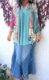 Southern Gypsy Denim Elastic Waist Skirt