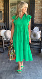Beautiful Day Dress in Kelly Green S L