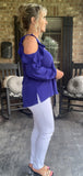 So Glamorous Blouse in Cobalt Blue S XL