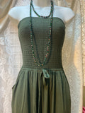 Strapless Jumpsuit in Dark Olive S-XL