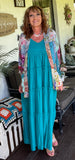 Tiered Ruffle Dress in Teal