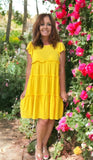 Pretty Ruffles Dress in Yellow