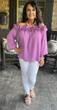 Ruffled Delight Blouse in Orchid S-3X