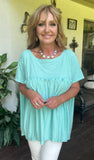 Textured Babydoll Top in Mint