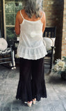 Sweet Country Eyelet Wide Leg Ruffle Pants S M