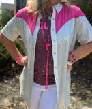 Coolest Bling Sequin Button Up Blouse