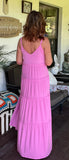 Tiered Ruffle Dress in Candy Pink