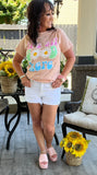 White Denim Distressed Cuffed Shorts S- L