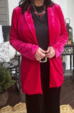 Velvet Crush Blazer in Hot Pink S L XL