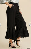 Sweet Country Eyelet Wide Leg Ruffle Pants S M