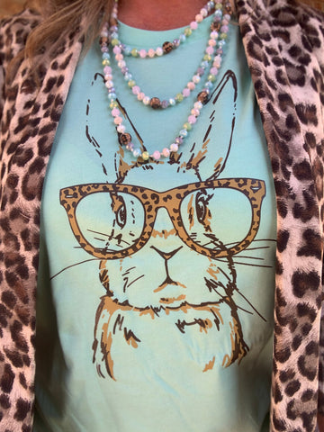 Mint Bunny Leopard Glasses S-L