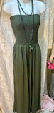 Strapless Jumpsuit in Dark Olive S-XL