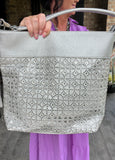 Over the Top Rhinestone Bling Handbag in Silver Restock