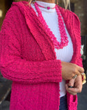 Hot Pink Mid Length Cardigan M/L