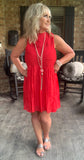 Unwritten Story Dress in Cherry