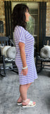 Everyday Stripes Dress in Lavender S, L-3X