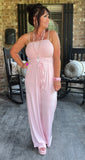 Strapless Jumpsuit in Dusty Pink S & L