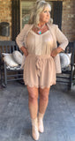 Taupe Layered Scalloped Shorts S-L