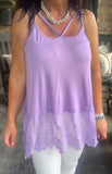 Sweet Pearl Lace Top in Lavender