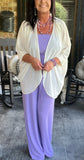 Strapless  Smocked Jumpsuit in Lavender S L