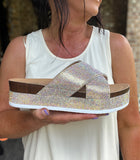 Glitzy Crystal Wedges in Champagne