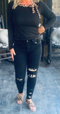 Leopard and Black Denim Jeans 5 7 9
