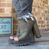 Monclair Peep Toe Booties