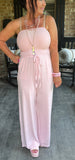 Strapless Jumpsuit in Dusty Pink S & L
