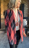 So  Merry Plaid Cardigan M