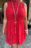 Unwritten Story Dress in Cherry