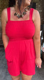 Everyday Romper in Ruby L-3X