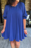 Preslee Dress in Cobalt Blue S 1X 2X