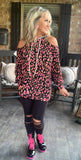 Neon Pink Leopard Hoodie S