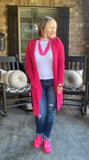 Hot Pink Mid Length Cardigan M/L