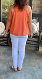 Keep It Simple Top in Butter Orange XL 2X 3X