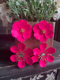 She’s a Wildflower Earrings in Neon Pink