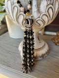 Emma Tassel Necklace in Black